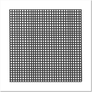 Grey mesh grid square lines pattern Posters and Art